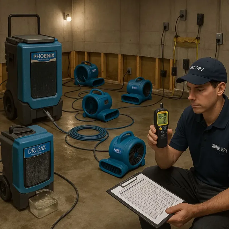 Structural Drying and Dehumidification process in Newland, NC